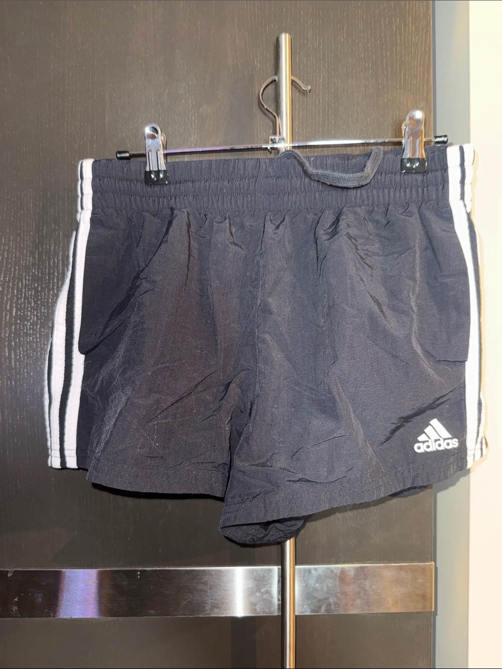 adidas Black Shorts with White Side Stripes